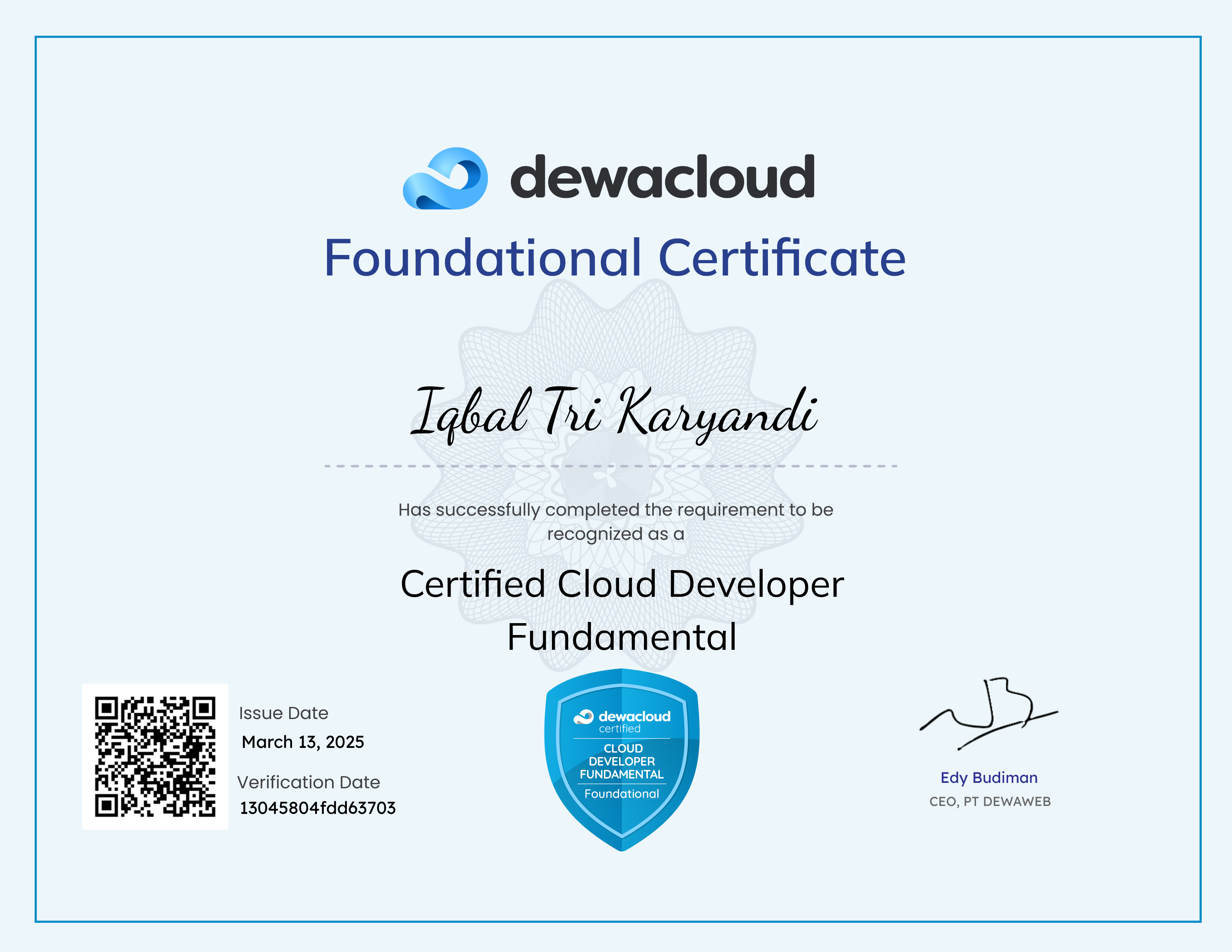 Certified Cloud Developer Fundamental (CCDF)